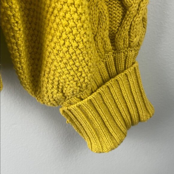 Tuckernuck Yellow Cable Knit Cardigan Sweater Size S - Picture 5 of 7